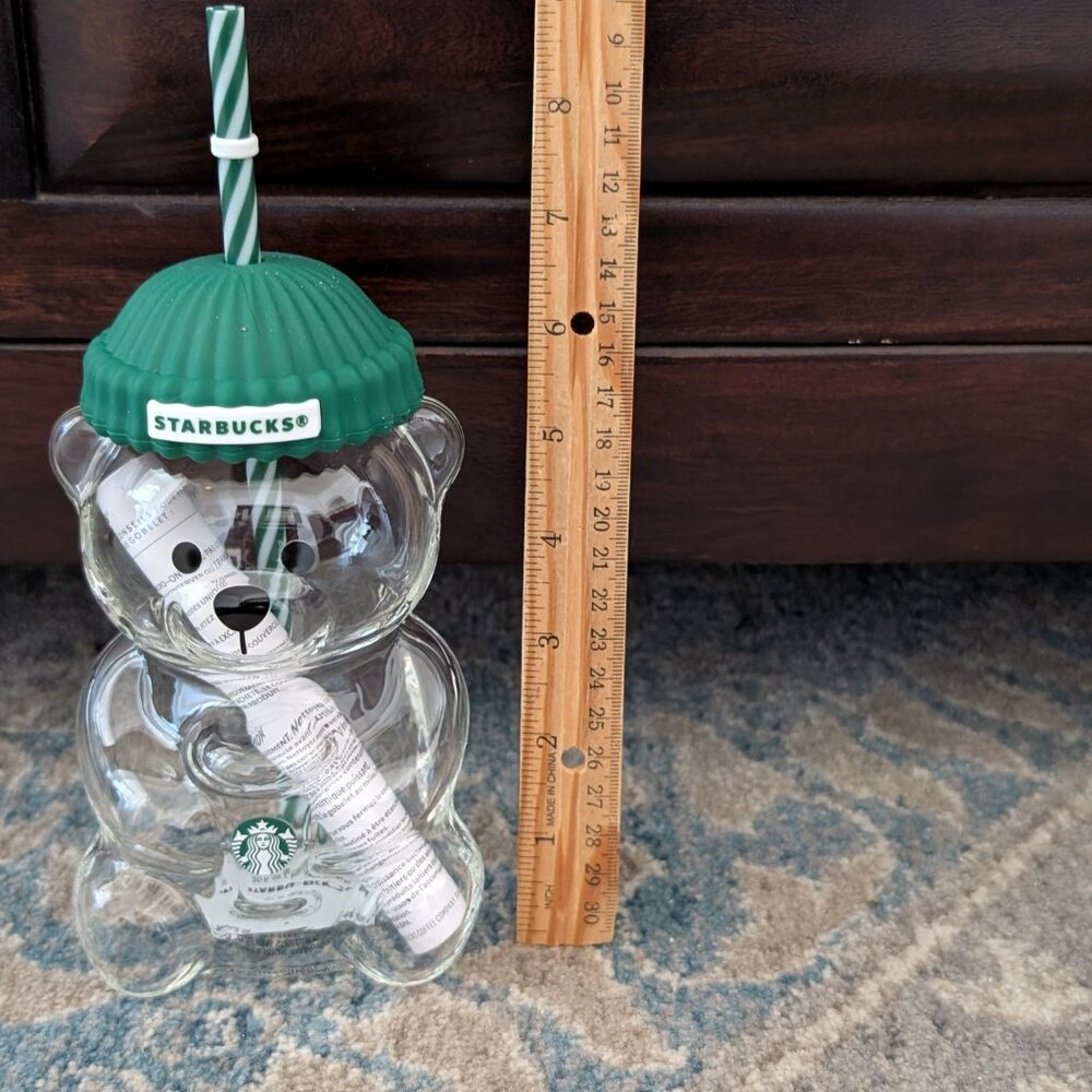 STARBUCKS Bearista Bear Glass Tumbler Cold Cup With Straw Holiday 2026 - Picture 14 of 14